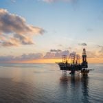 Aerial,view,of,offshore,jack,up,rig,in,a,shipyard